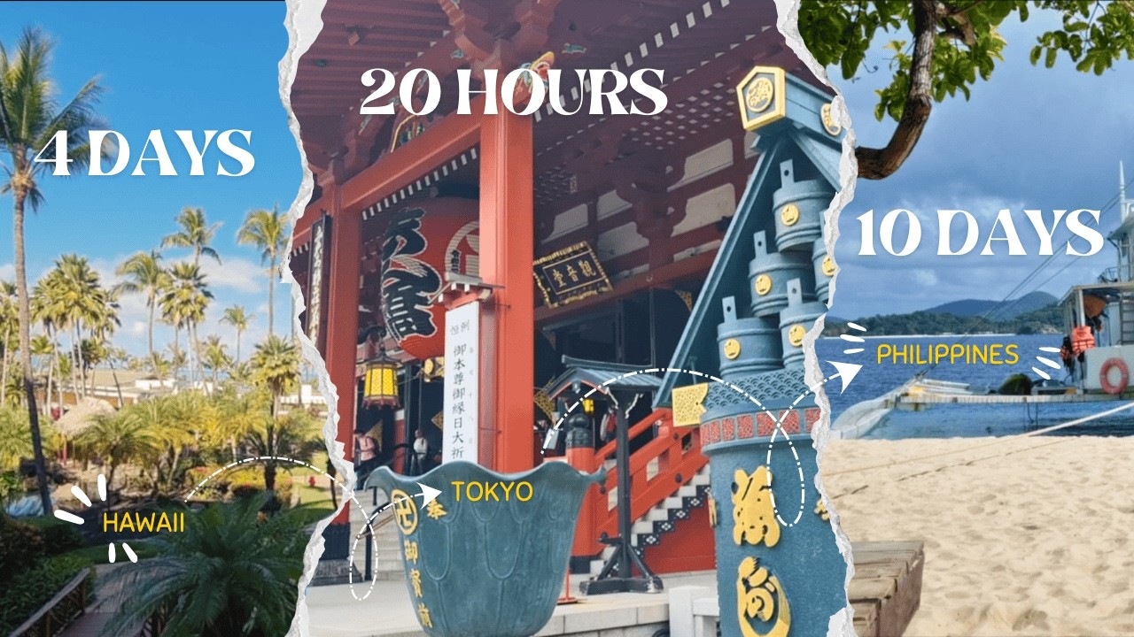 2 weeks, 3 countries 🏝️ hawaii, japan, philippines