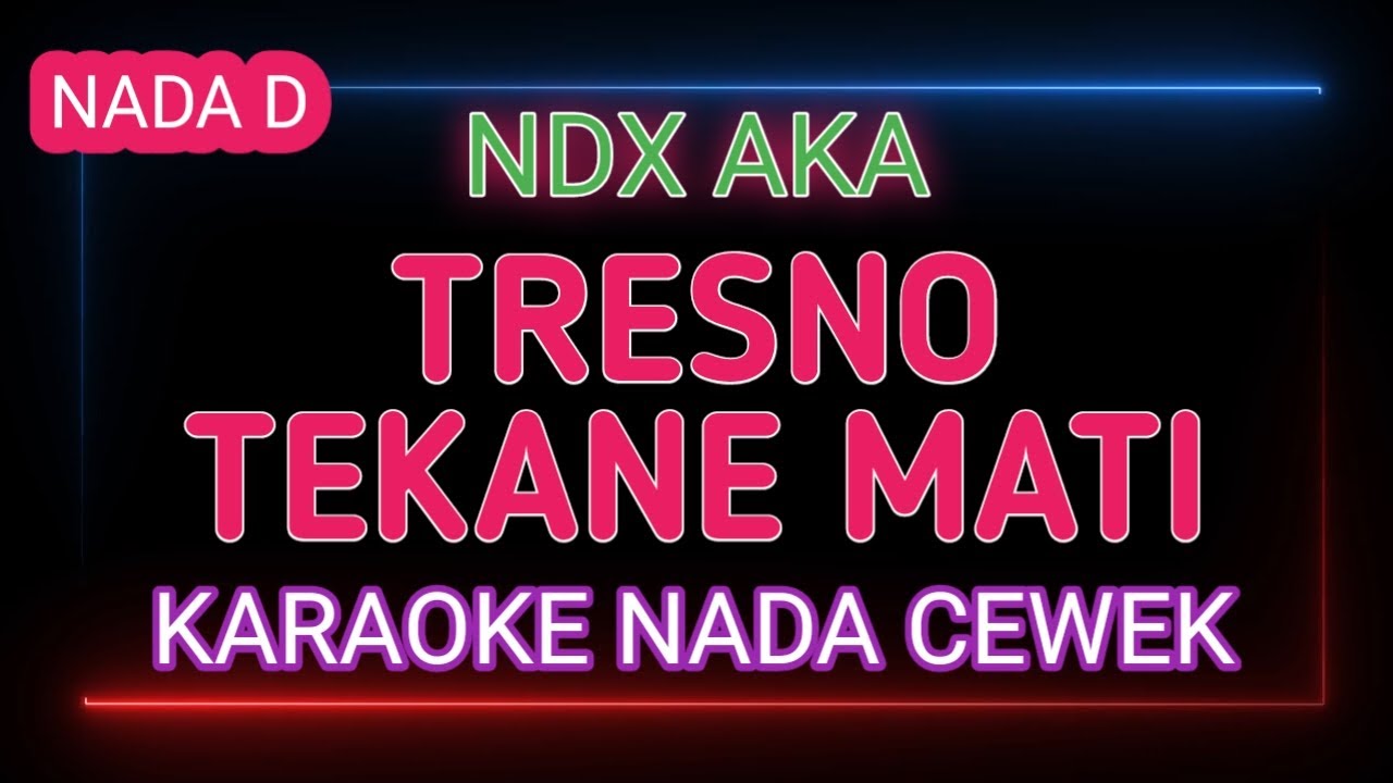 TRESNO TEKANE MATI - Karaoke Nada Wanita - NDX AKA