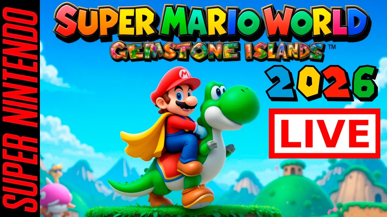 🔴Super Mario World: Adventure in Gemstone Islands 100%  [ AO VIVO ]