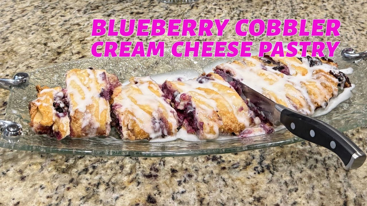 Blueberry Cobbler Cream Cheese Pastry Using Sweet Loren's Puff Pastry