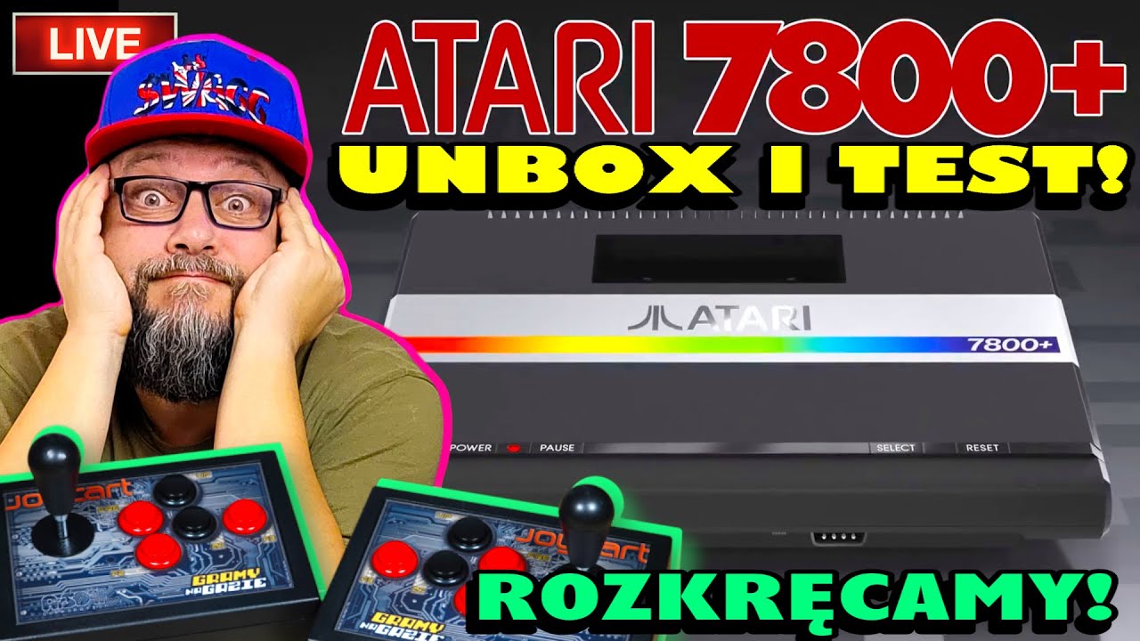 🔴 ATARI 7800+! UNBOXING, ROZKRĘCANIE I TEST Z JOYCARTEM od @larek !  Głosowo @Kącik_Retro_Gracza 👀