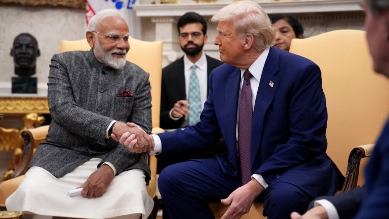 Donald Trump and Narendra Modi address media after meeting