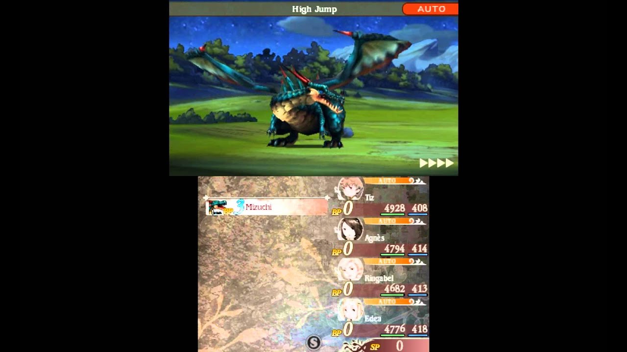 Bravely Default - Valkyrie (High Jump) + Time Mage (Hasten World) Combo