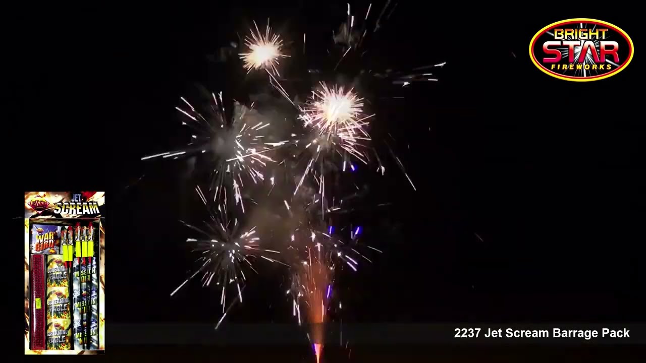 Jet Scream  By Bright Star Fireworks - Barrage Pack (Duration: 2 Minute 10 Seconds)