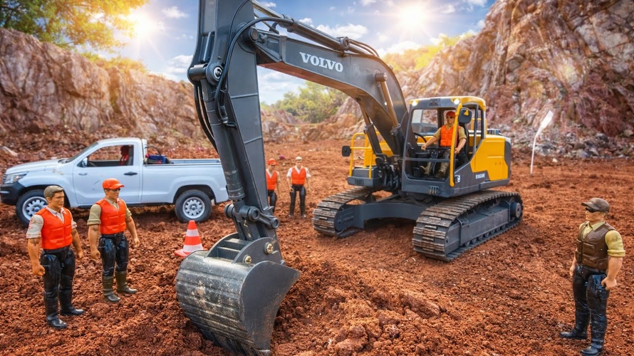 Story Line : RC Backhoe JCB 4CX, Excavator Volvo Dig For Underground Cable