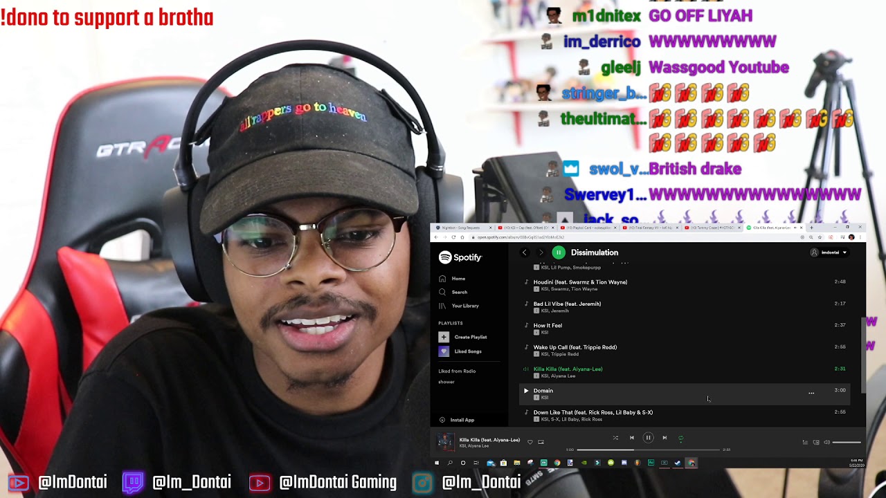 ImDontai Reacts To A few Songs Of KSI's Dissimulation