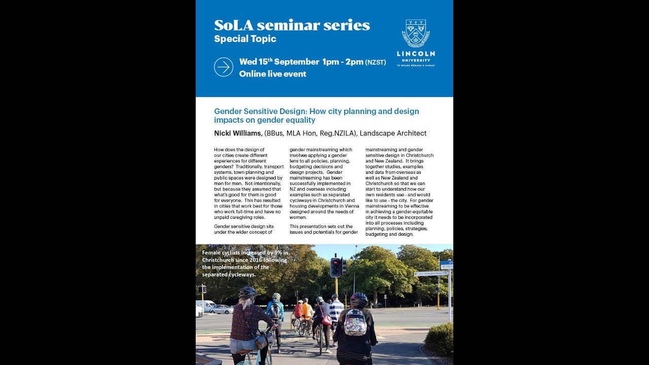 Gender Sensitive Design: How city planning and design impacts on gender equality - Nicki Williams
