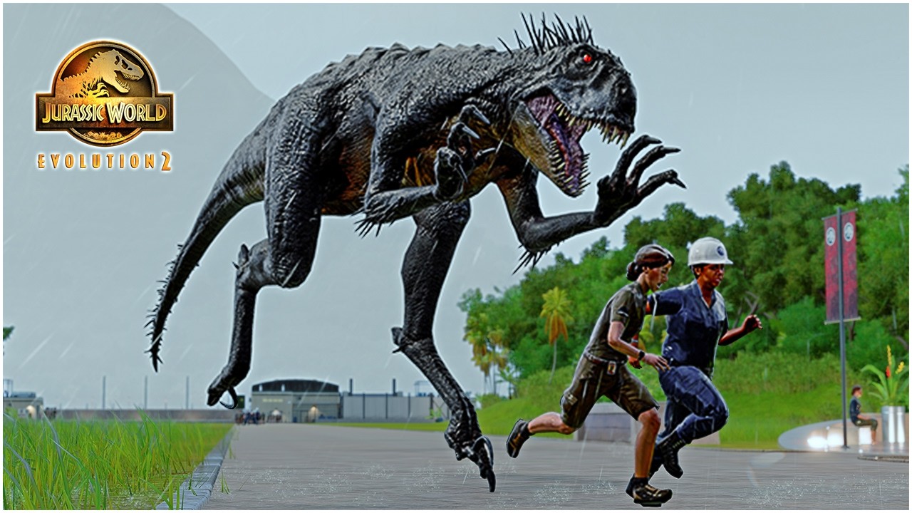 Stormy Day Human Hunting Animations of All Dinosaurs & Flying Reptiles 🦖 Jurassic World Evolution 2