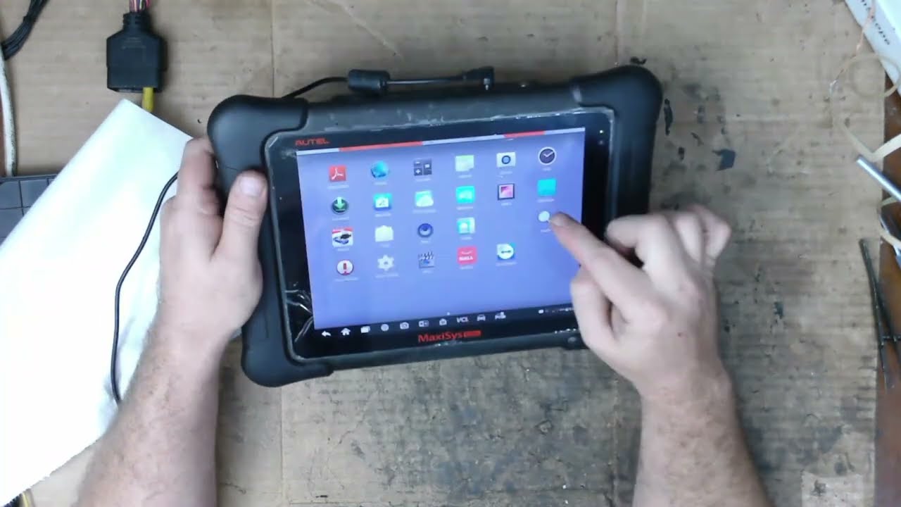 Fixing dead touch areas on Autel maxisys diagnostics scanner by replacing touch screen tablet repair