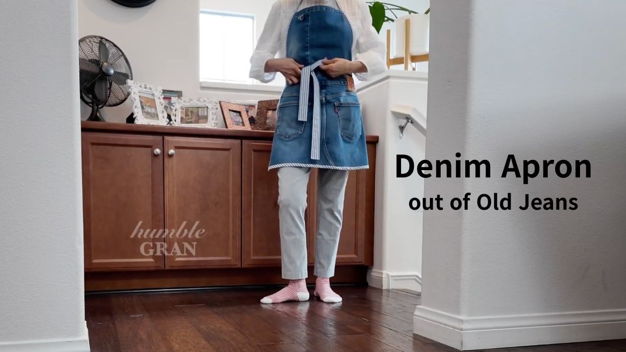 Don’t Throw Away Your Old Jeans #upcycle  #oldjeans  #worndenim #apron #handmade #sewing #diy