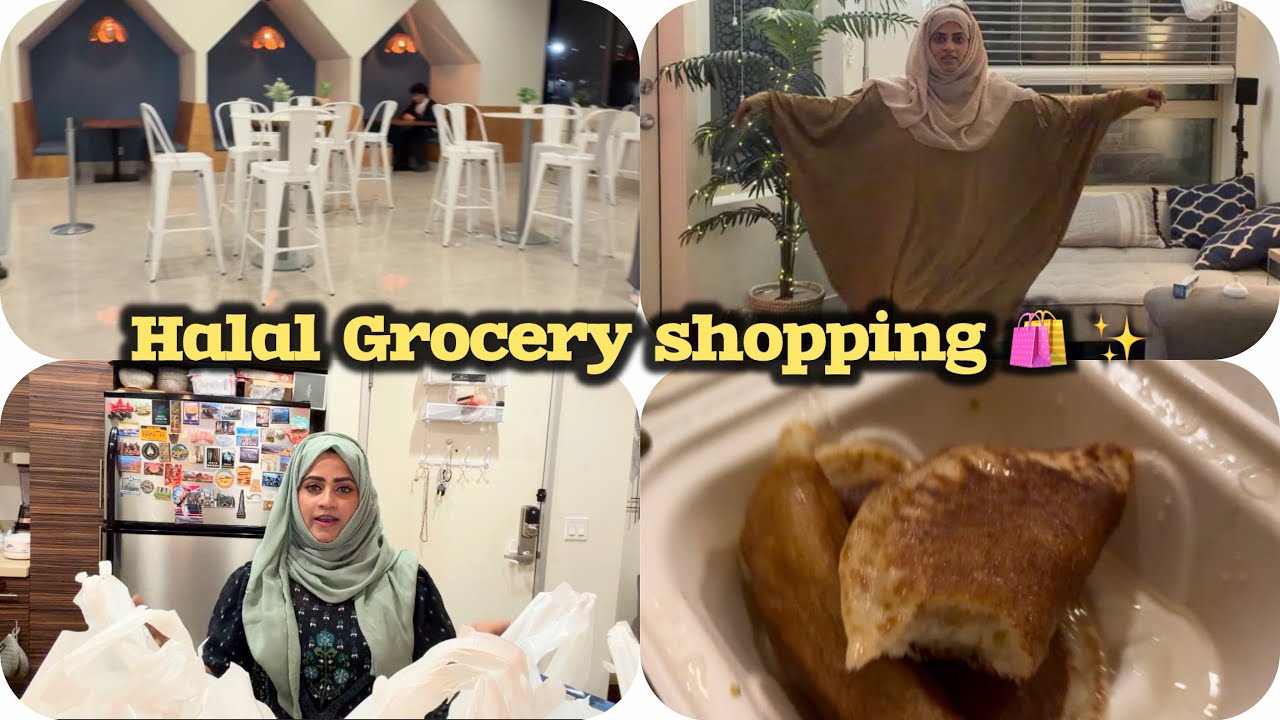 Halal Ramadan grocery shopping 🛍️ | 3rd-4th roza to iftar in USA ✨| yummy qatayaf 😋 | #vlog 