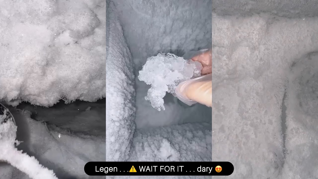 Frozen Freezer 🤤Ice Removal That Feels Illegal 😌 Minimal text + calm visual = high retention😋 ASMR❤️