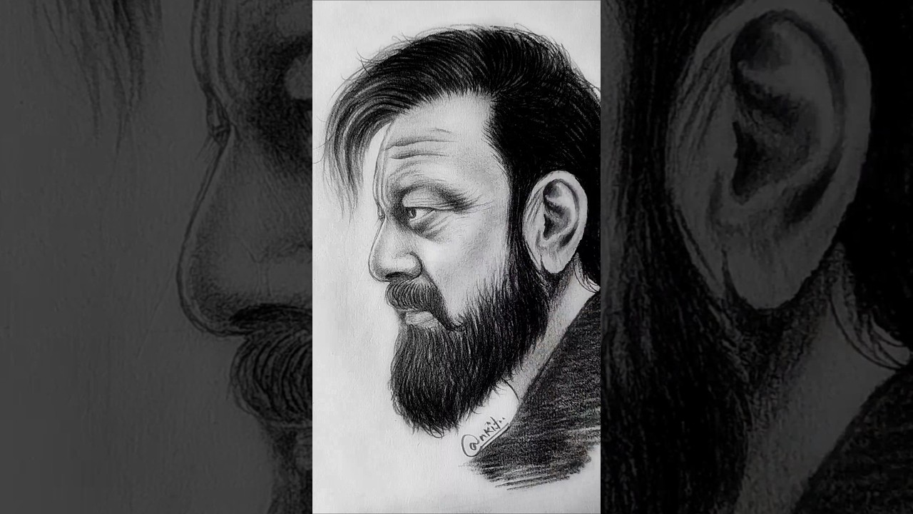 Drawing Sanjay Dutt From Baaghi 4 🔥🥺Hack for Beginners😱💯✍🏻#trending #viral #ankitproworks #shorts