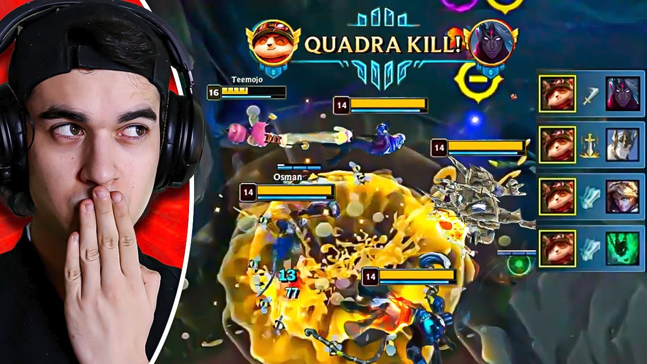 CUADRAKILL *BRUTAL* CON TEEMO JUNGLA ROMPE LA PARTIDA ¡+60K de DAÑO CON LA BUILD de ONESHOT! 😈