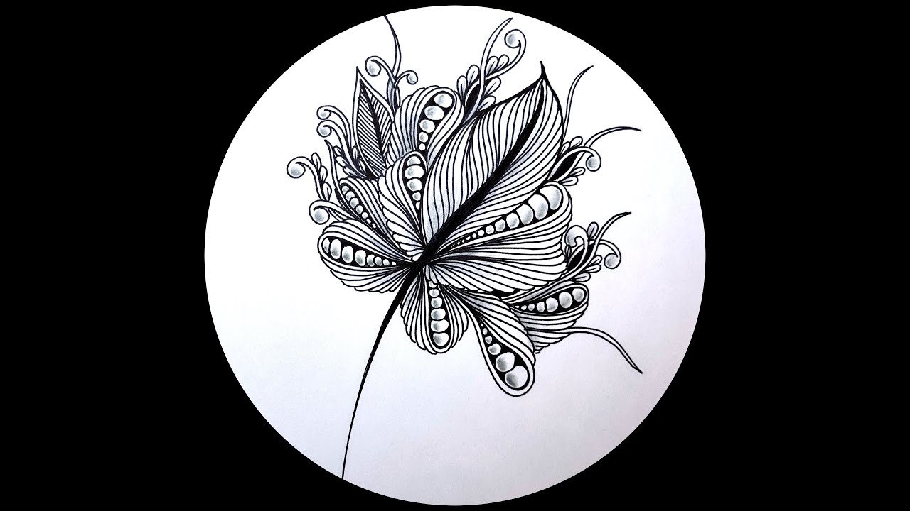 How to draw a Zentangle flower step by step || 禅绕画一枝花步骤 || Drawing Guide || Drawing tutorial