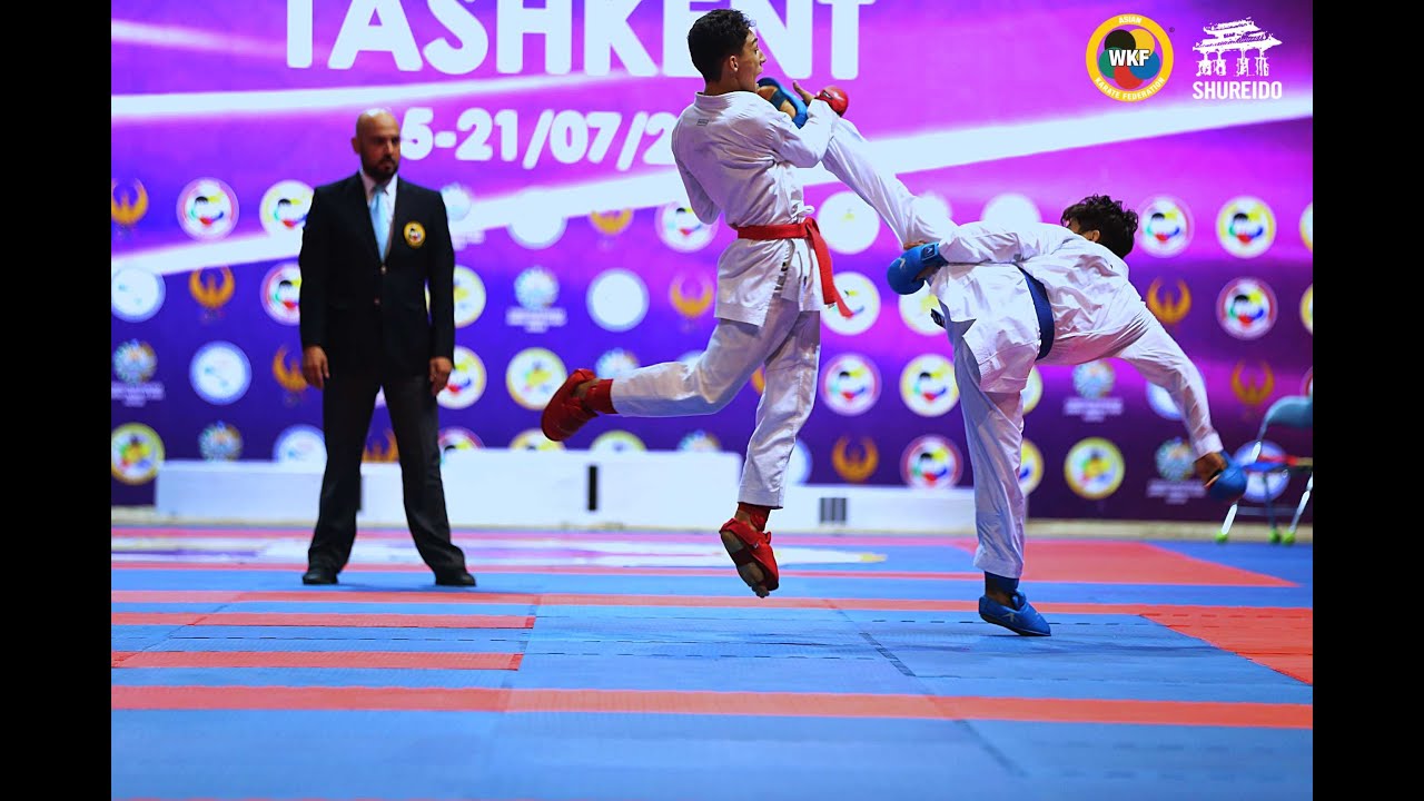 AKF2019 Sinior Kumite Male 60kg Final SAYMATOV SADRIDDIN vs AKBAROV RAFAEL
