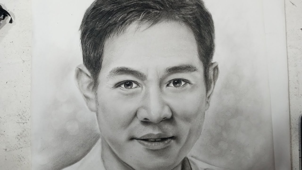 Jet li | Charcoal Drawing | Papa Artist
