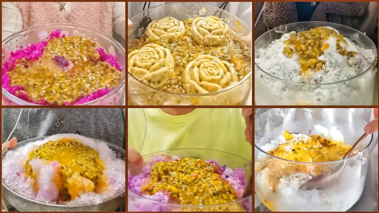 2104 ice eating only bites || SHAVED ICE WITH PASSION FRUIT 