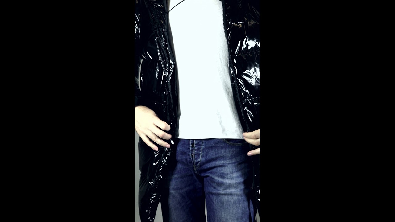 Fast zip all on shiny nylon jackets