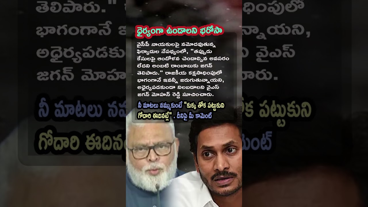 AP Politics, YS Jagan Tells Ambati Rambabu Not to Worry About False Cases