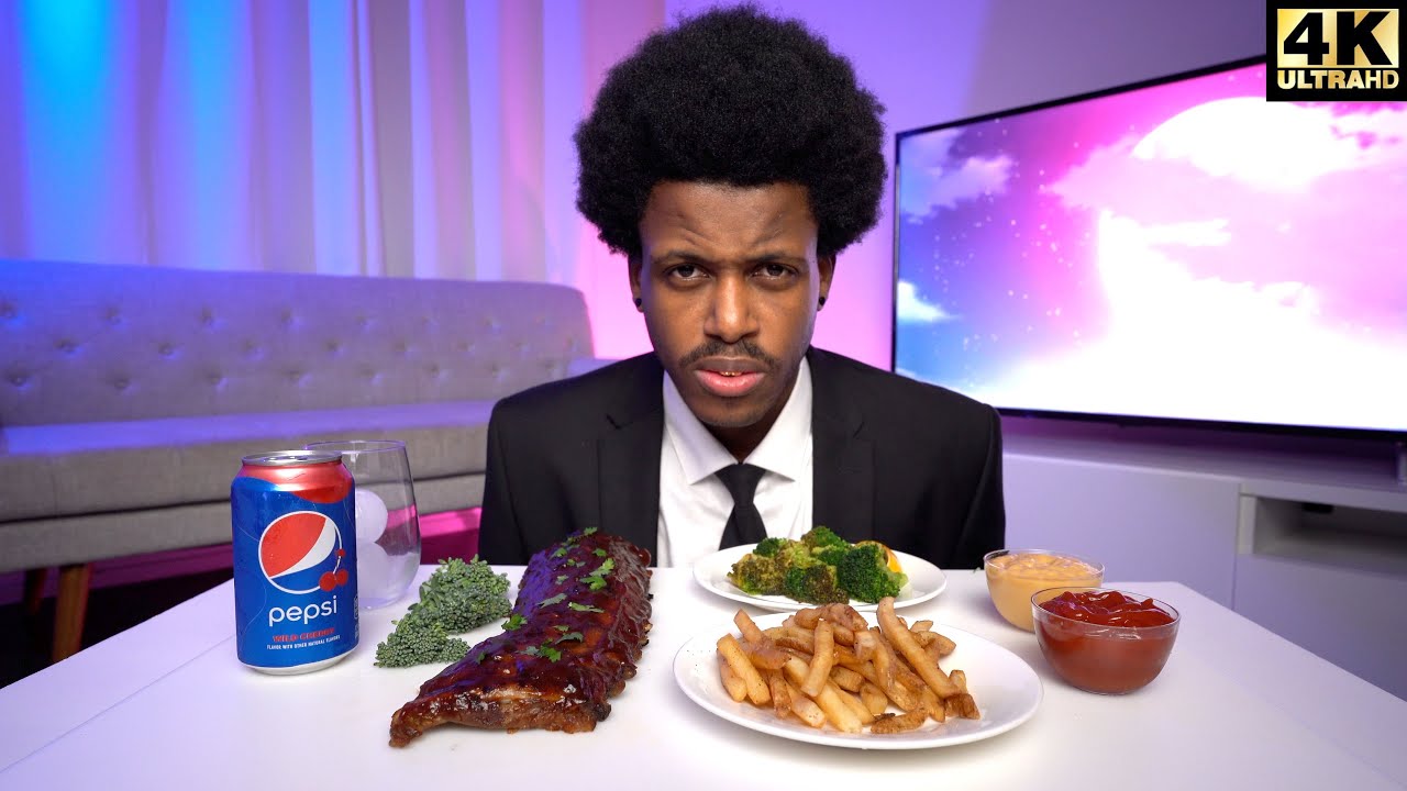 ASMR TGI FRIDAYS BBQ RIBS MUKBANG *eating sounds* | Zombie