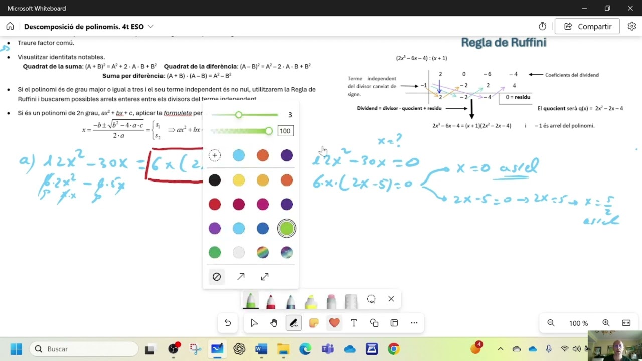 Descomposició factorial de polinomis 4tESO