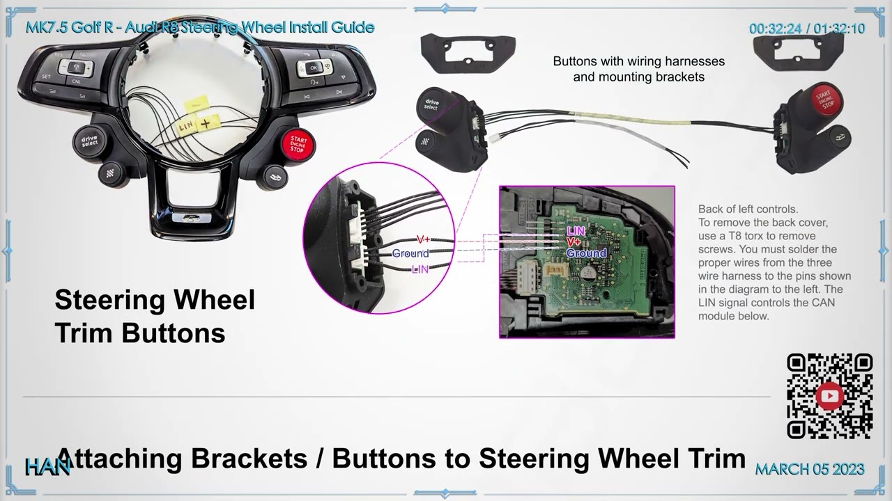 Mk7.5 Golf R Audi R8 Steering Wheel Installation Instructions
