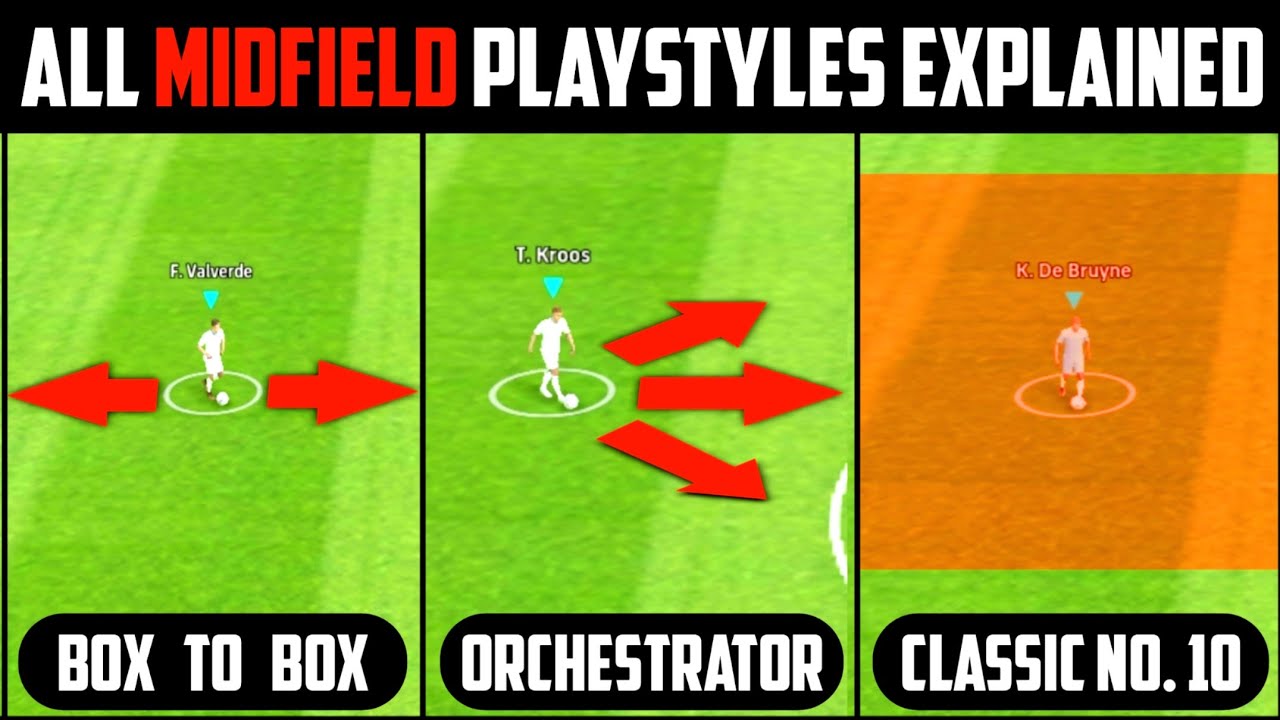 efootball 2023 mobile | All Midfield Playstyles explained with Gameplay