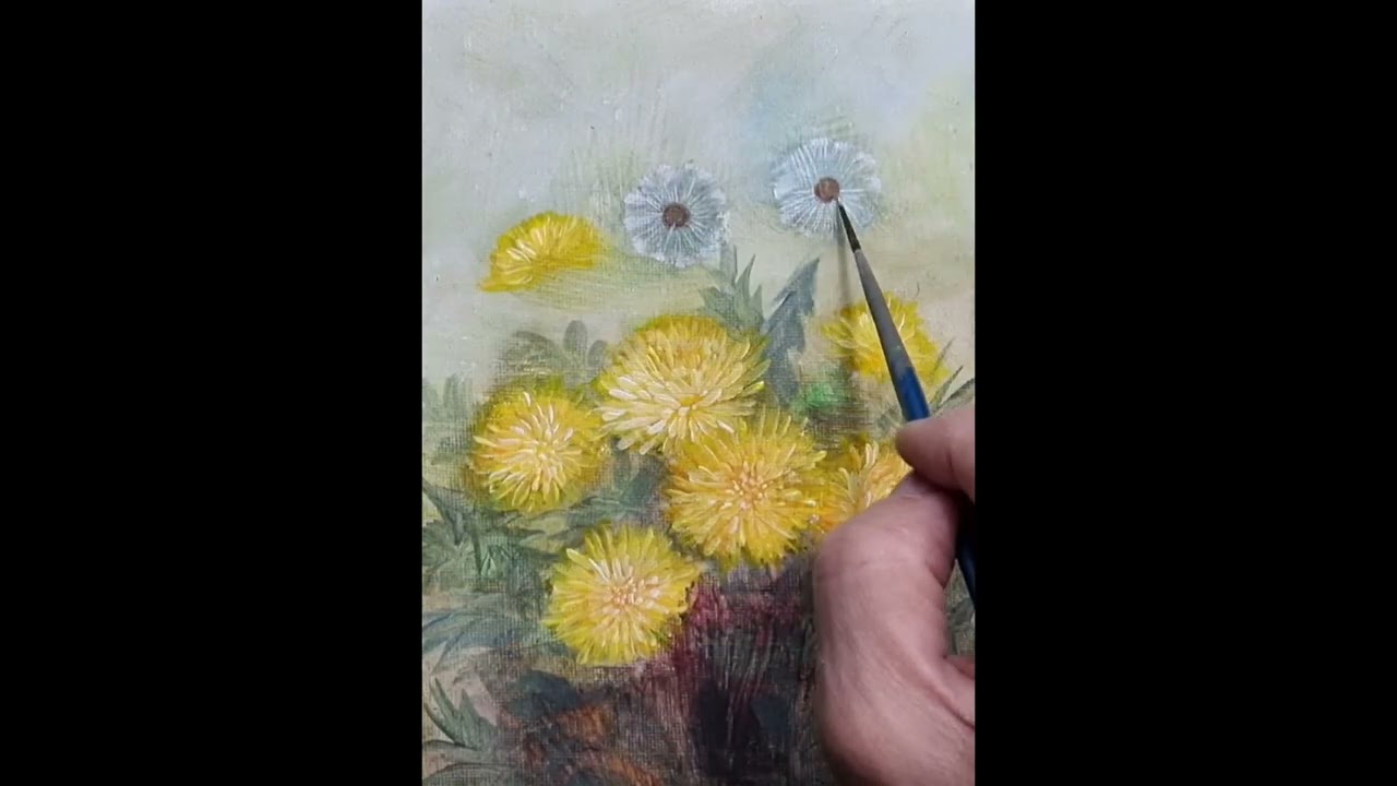 #민들레꽃 | 아크릴페인팅 | 유화 | #Oil Painting |# Acrylic Painting /[279]힐링영상취미미술 