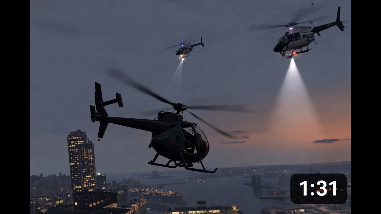 GTA 4 | Ultimate 6-Star Helicopter Escape! (Buzzard Action)