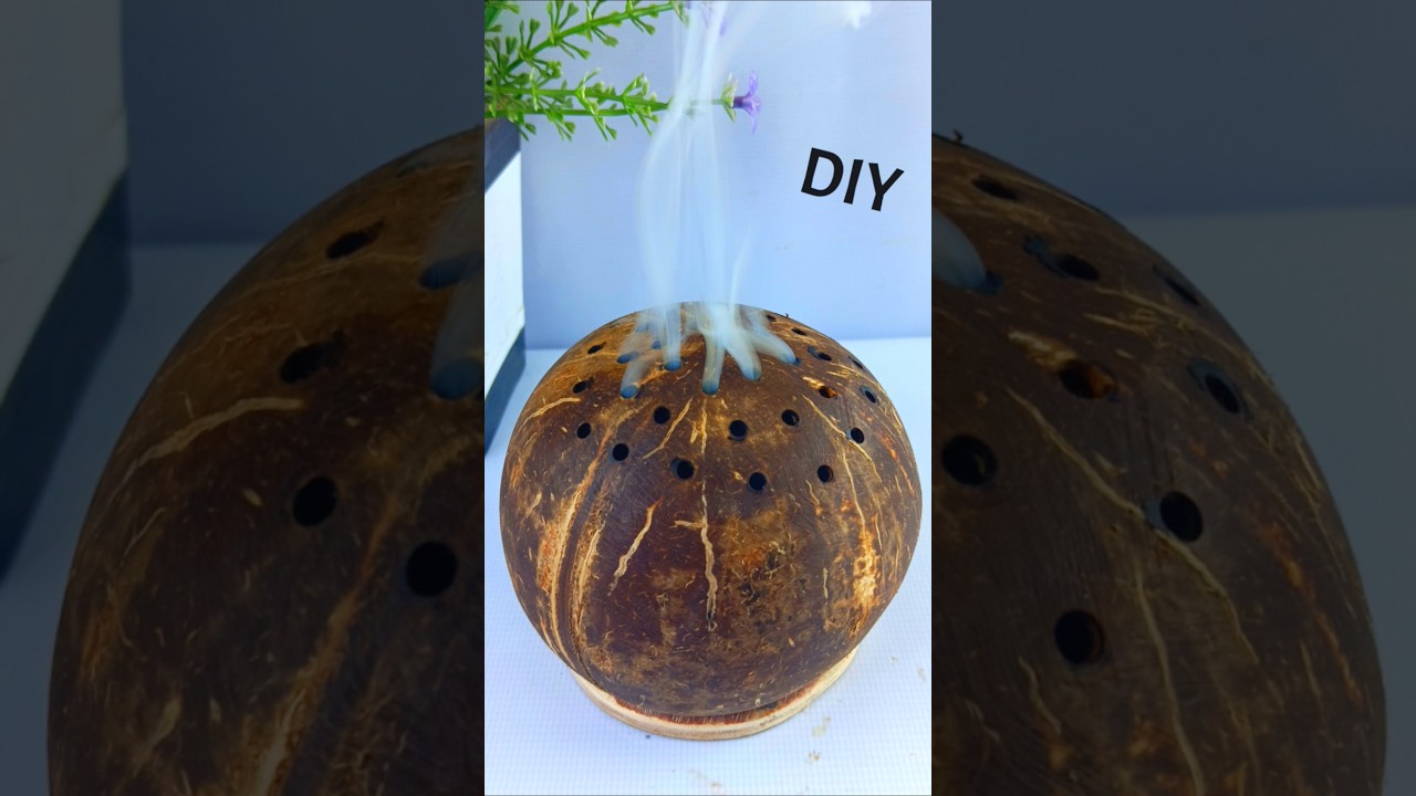 DIY | sambrani Dhoop stand with coconut shell craft ideas #shorts #shortsfeed #love #diy #handmade