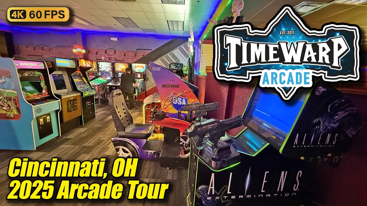 Timewarp Arcade, April 2025 arcade tour (Cincinnati OH), new 4K full walkthrough