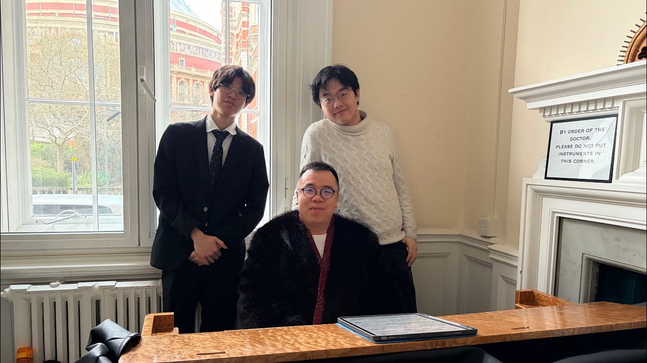 Anson Lam, Pak Kin Wong and Mr Marco Wong piano and harpsichord performances in the 2026 UK LNY trip