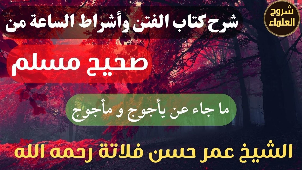 شرح كتاب الفتن وأشراط الساعة من صحيح مسلم (ما جاء عن يأجوج و مأجوج) – الشيخ عمر فلاتة