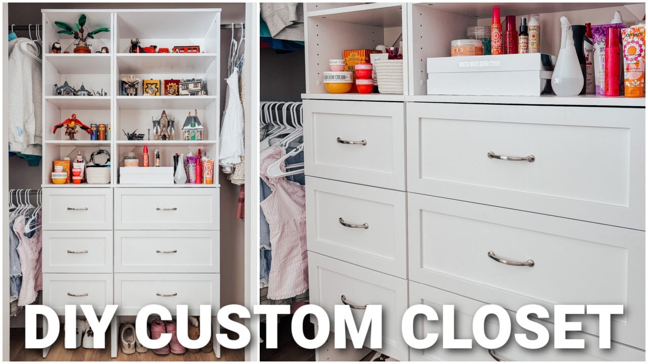 DIY CUSTOM CLOSET BUILD | SMALL CLOSET CLEAN OUT & ORGANIZATION | BUDGET CLOSET SYSTEM INSTALLATION