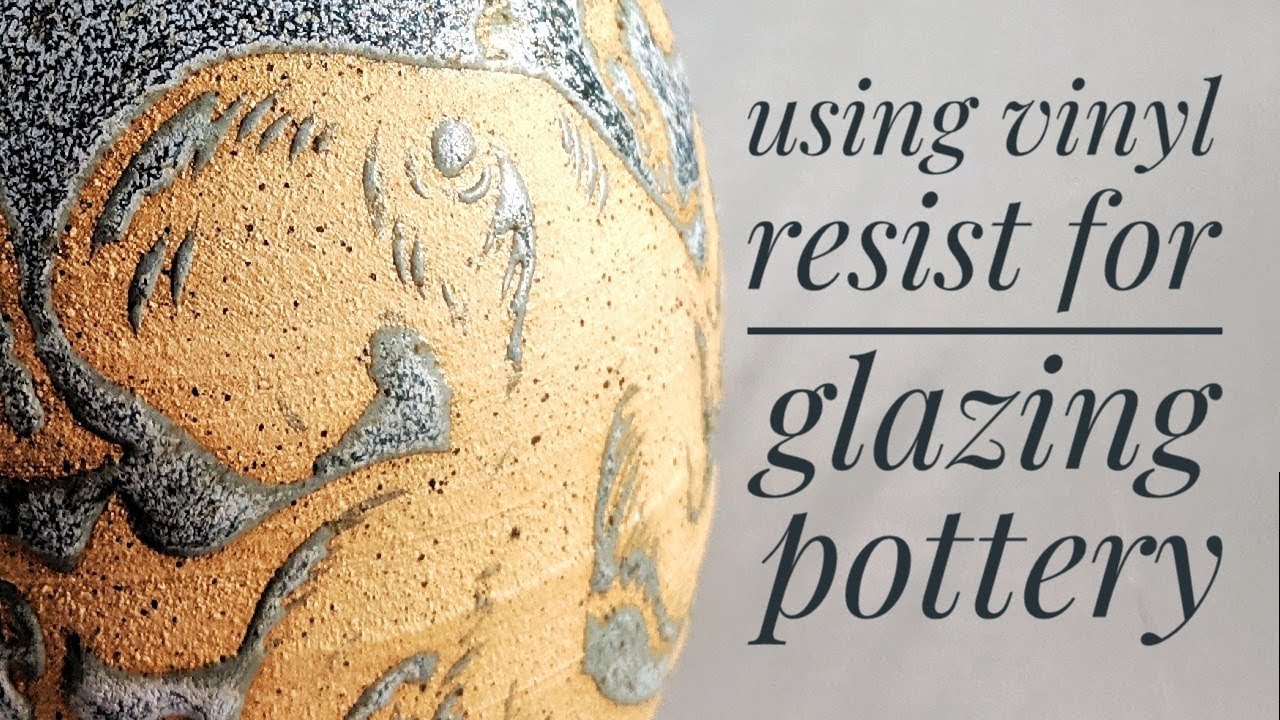 Pottery : Using vinyl resist and spray glazing