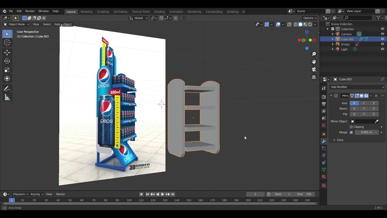 Membuat Rak Display Pepsi Menggunakan Aplikasi Blender. Part 1 #DKVUPJ #UTS3D
