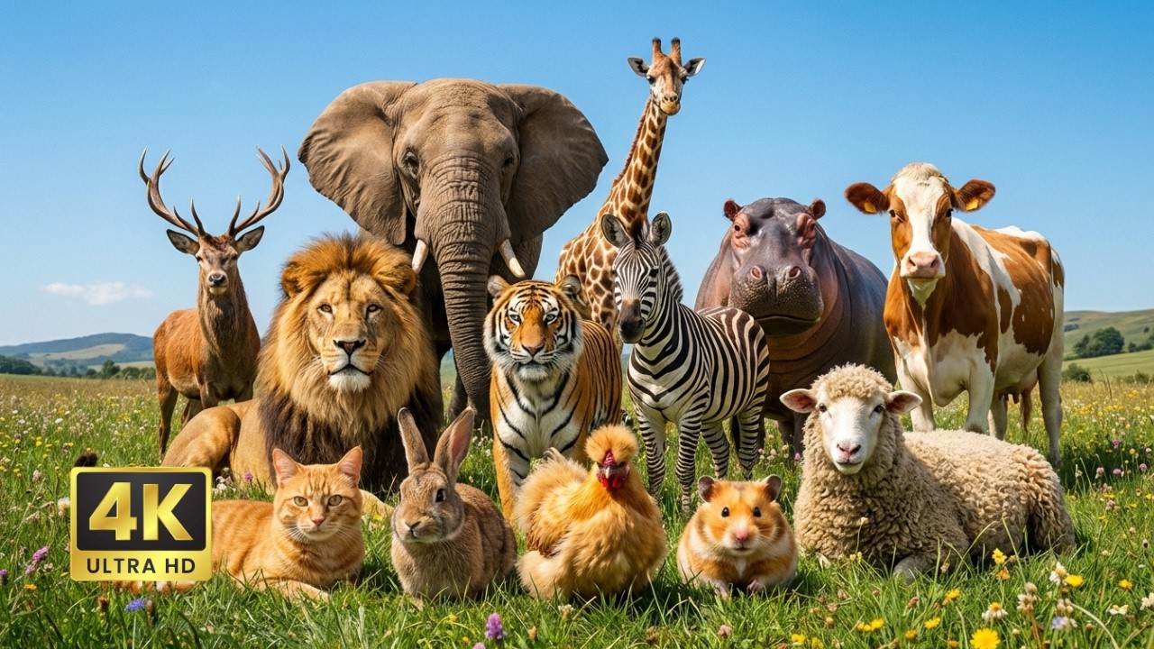Beautiful Moments – Dog, Lion, Elephant, Panda, Duck | Documentary Style Audio 4K