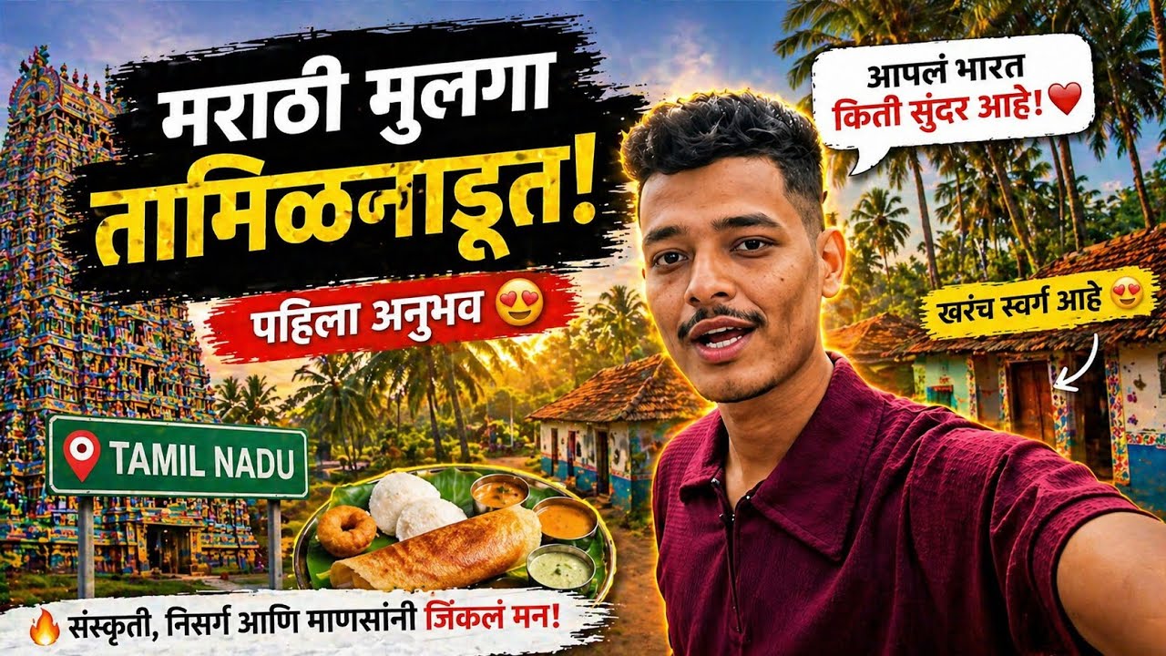 Marathi Boy in Tamilnadu Village || Tamilnadu Ka Gaav Kaisa Hota Hai || Marathi Boy In Tamilnadu🌴 
