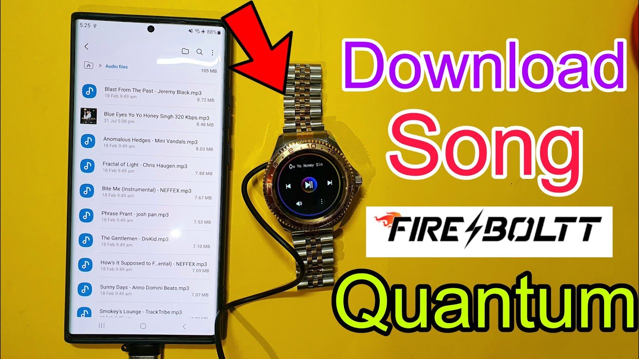 How To Download Song In Fire Boltt Quantum & Thunder | Download Song In smartwatch With Phone