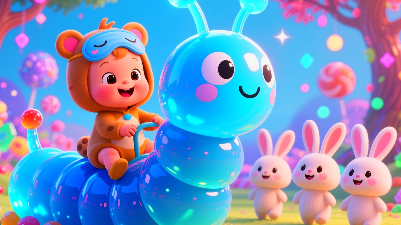 Cute Caterpillar Adventure 🐛✨ Adorable Baby Animals Riding Together