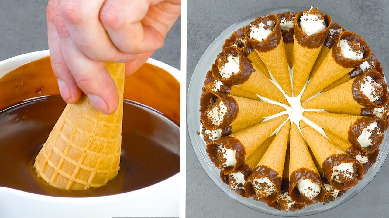 Dip 40 Waffle Cones In Chocolate & Arrange Them Like THIS – Genius!