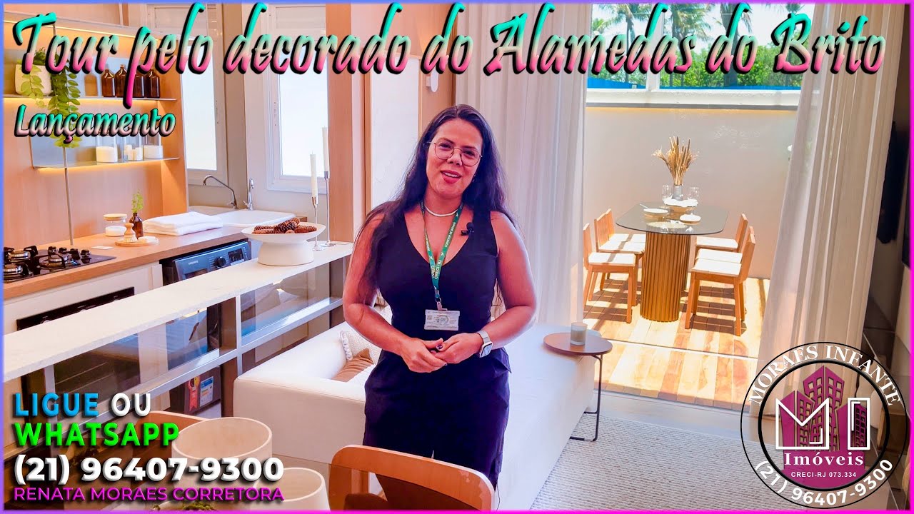 Tour pelo decorado do Alamedas do Brito Novolar - Lançamento - Apê de 2 quartos , varanda e quintal