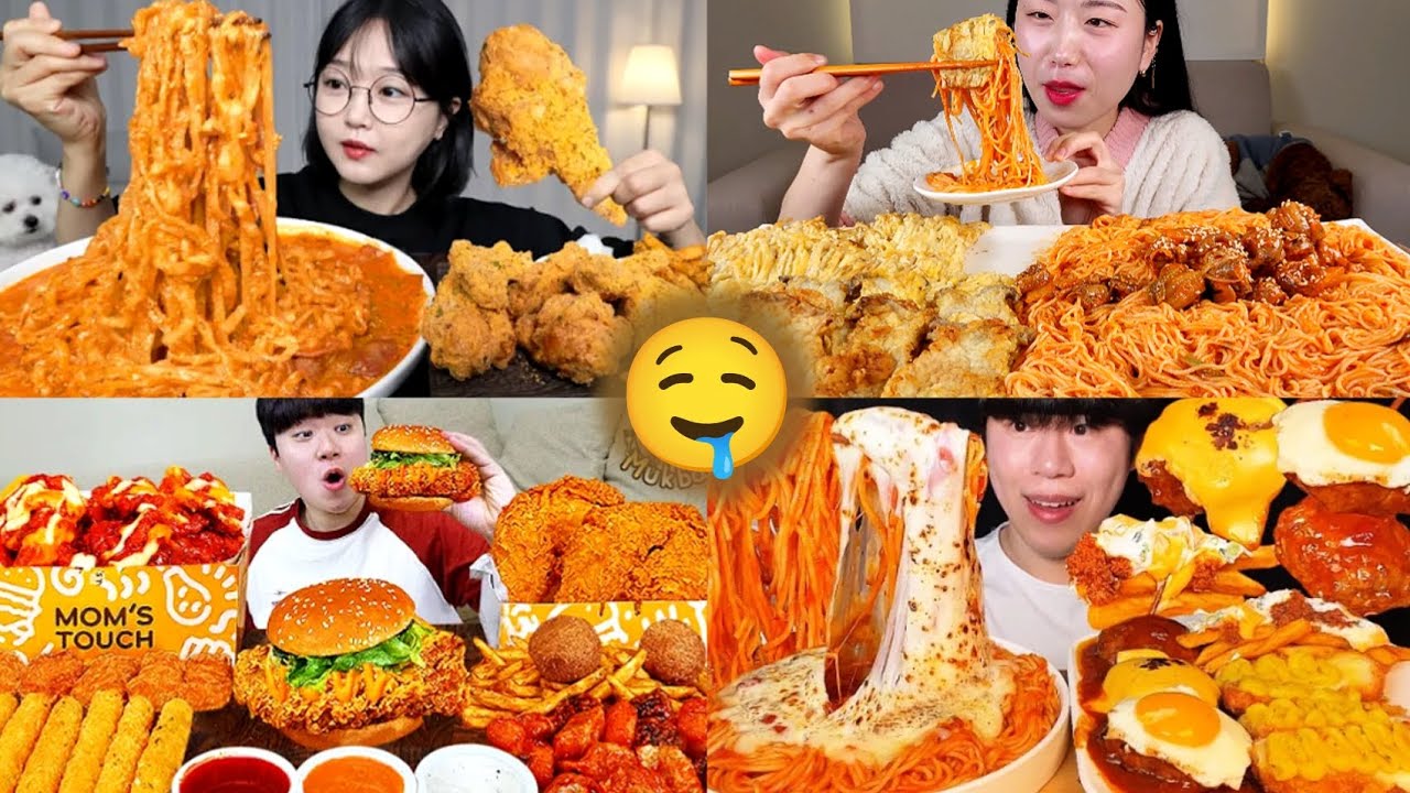 🔥EGGY ENOKI MUSHROOMS, CRISPY CHICKEN, HAMBURGER, ETC🌶