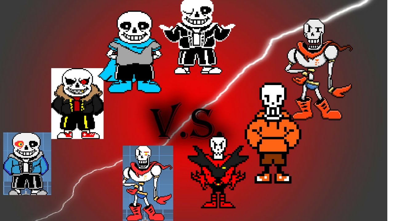 Mugen- Sans and AUs VS Papyrus and AUs