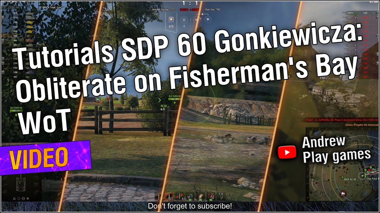 Tutorials SDP 60 Gonkiewicza: Obliterate on Fisherman's Bay WoT #worldoftanks #wot #nocommentary