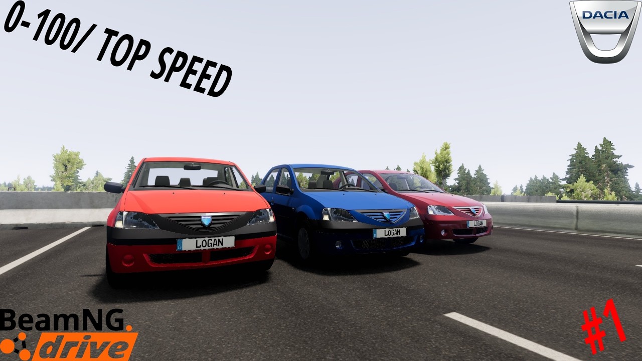 DACIA LOGAN 0-100 -  1.4MPI vs 1.5DCI vs 1.6 16V -BEAMNG DRIVE EP#1