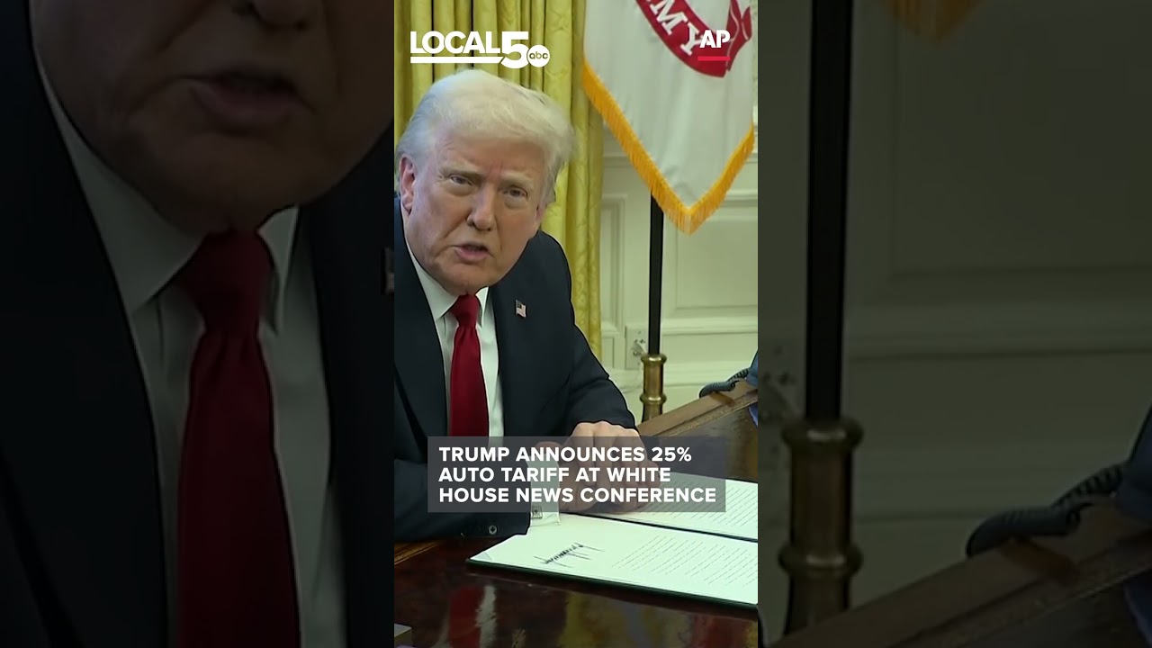 Trump announces auto #tariffs from the White House #news #whitehouse #shorts