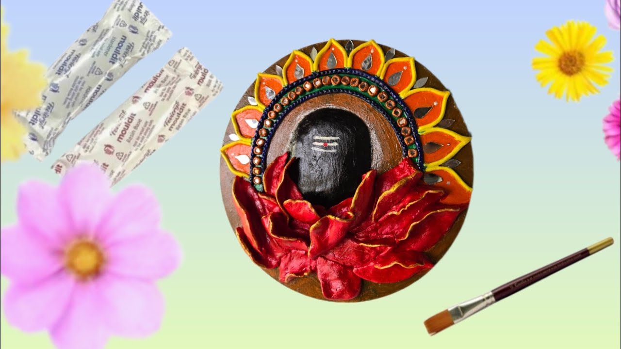Diy 3D shivalingam  lippan art|3D lippan  art with clay |3d shiva wall hanging  ideas 💡 