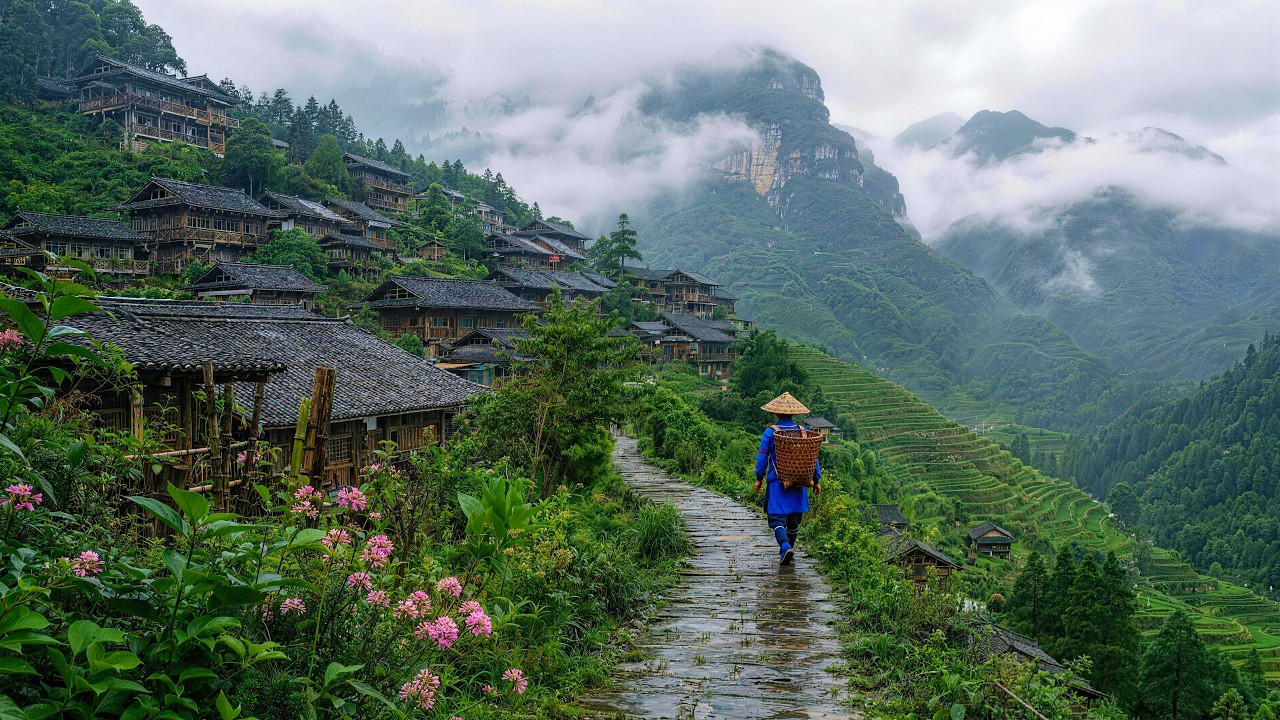 This Hidden Chinese Village Looks Even More Beautiful After the Rain